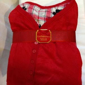 NEW Ladies 2 pc Sleepwear. Red/White. Scotties. Faux Fur. Size XXL